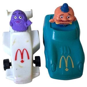 1989 McDonalds Happy Meal Toy Turbo big mac‎ and Macs Grimace Toy